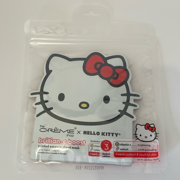 NWT Hello Kitty x the Crème Shop Limited Edition Cosmetic Bag & Sheet Mask Set - Picture 7 of 8